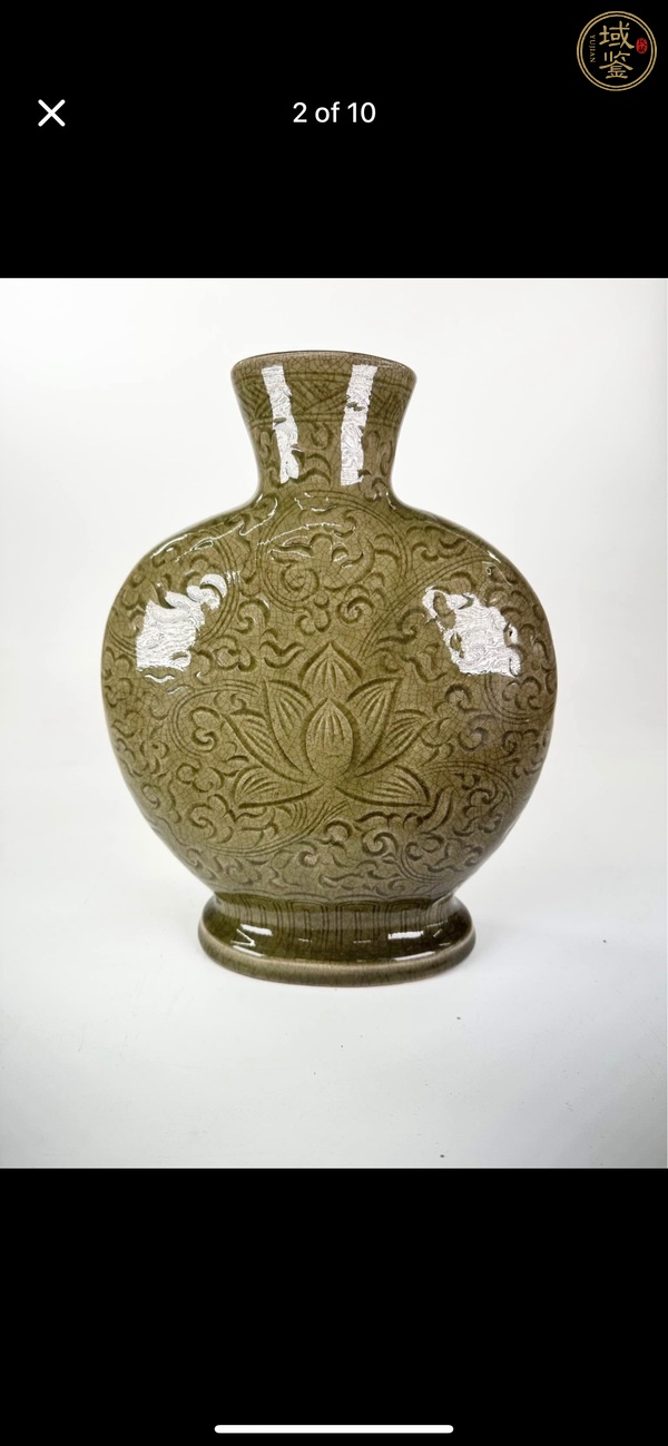 古玩陶瓷青釉瓶真品鑒賞圖