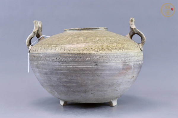 古玩陶瓷漢代青瓷瓿真品鑒賞圖
