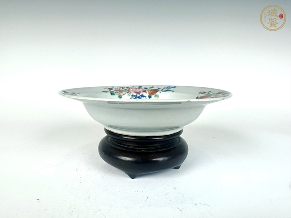 古玩陶瓷清雍正·粉彩花卉三多紋深腹折沿盤真品鑒賞圖