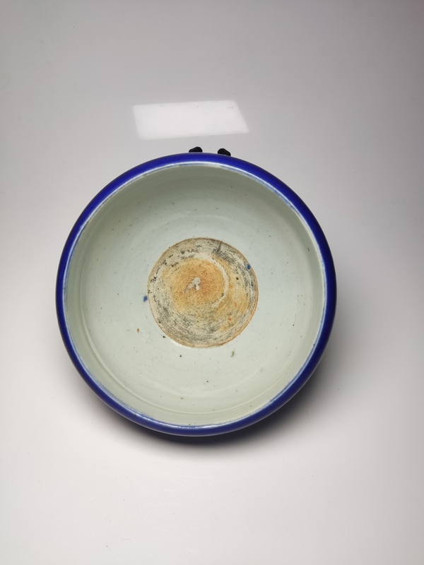 古玩陶瓷清中期·霽藍釉洗式香爐拍賣,當前價格1980元