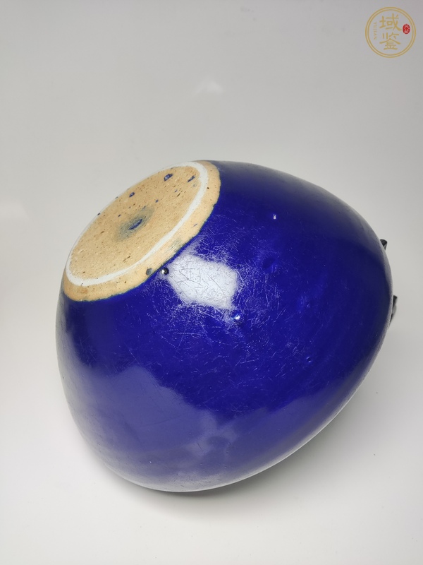 古玩陶瓷藍釉洗式香爐真品鑒賞圖