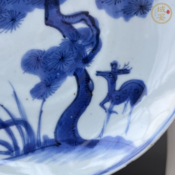古玩陶瓷青花松鶴紋盤真品鑒賞圖