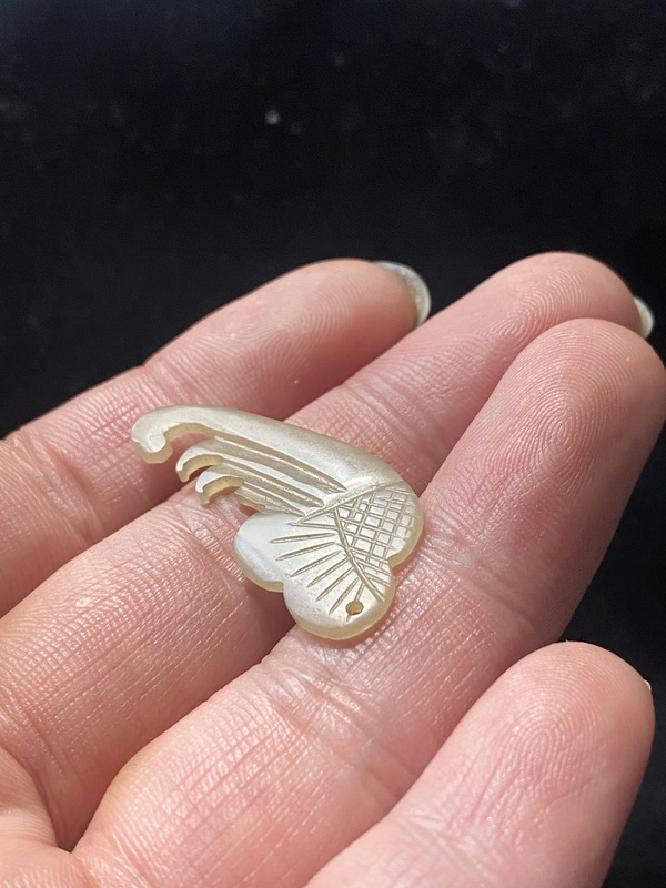 古玩玉器清代和田玉雕“花片”拍賣，當前價格700元