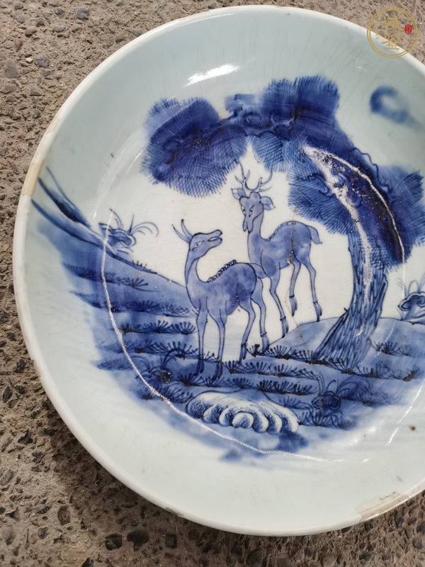 古玩陶瓷松鹿紋真品鑒賞圖