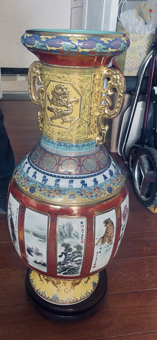 古玩陶瓷百年國韻十二宗師瓷母大瓶真品鑒賞圖