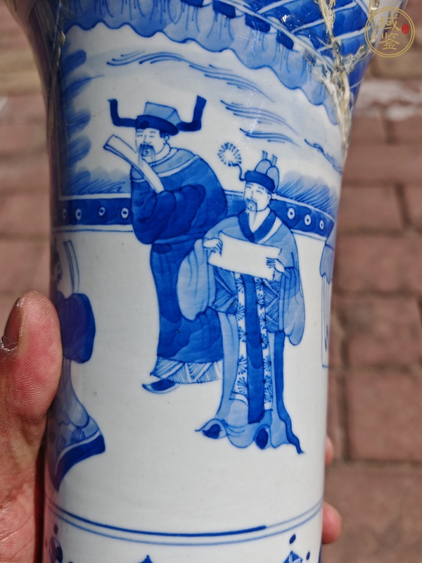 古玩陶瓷青花花觚真品鑒賞圖