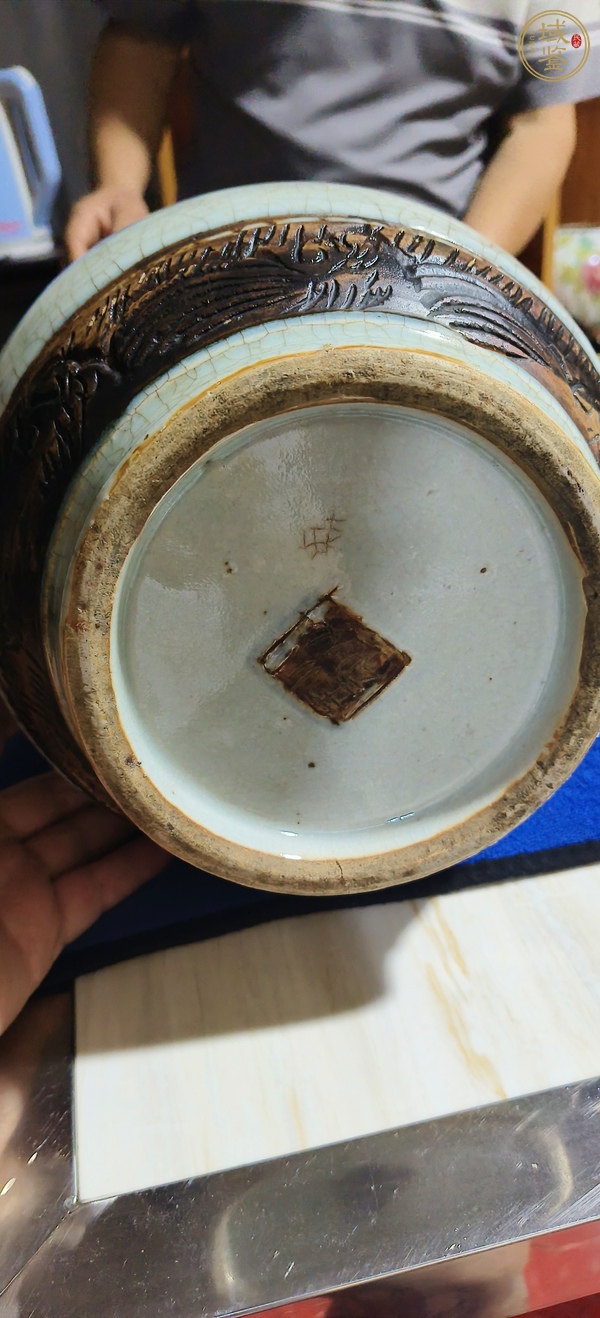 古玩陶瓷哥釉地鐵銹釉青花琵琶尊真品鑒賞圖