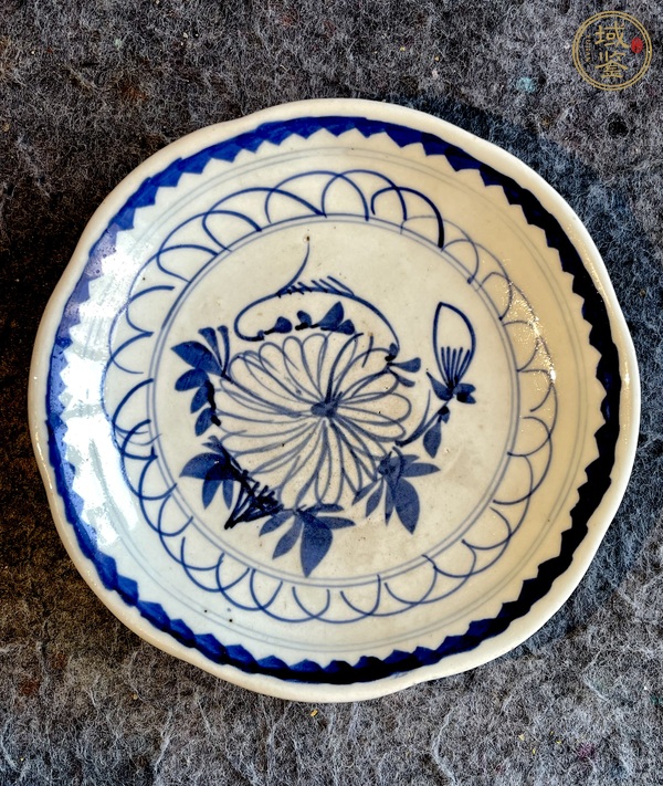 古玩青花菊花盤真品鑒賞圖