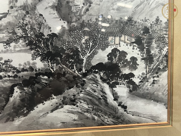 古玩字畫(huà)水墨山水鏡片真品鑒賞圖