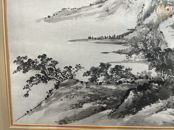 古玩字畫(huà)水墨山水鏡片真品鑒賞圖