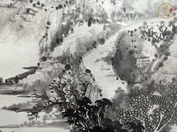 古玩字畫(huà)水墨山水鏡片真品鑒賞圖