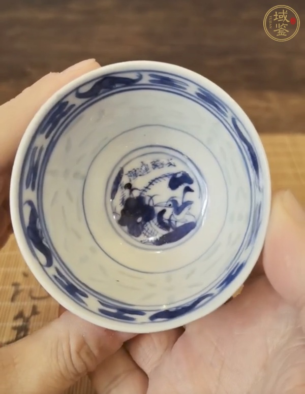 古玩陶瓷一路連升玲瓏瓷青花杯真品鑒賞圖