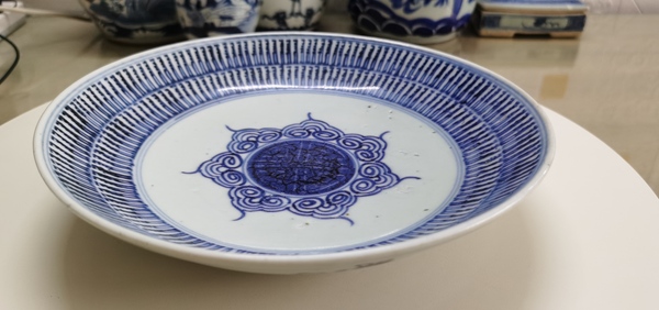 古玩陶瓷德化窯青花盤拍賣，當(dāng)前價格5800元