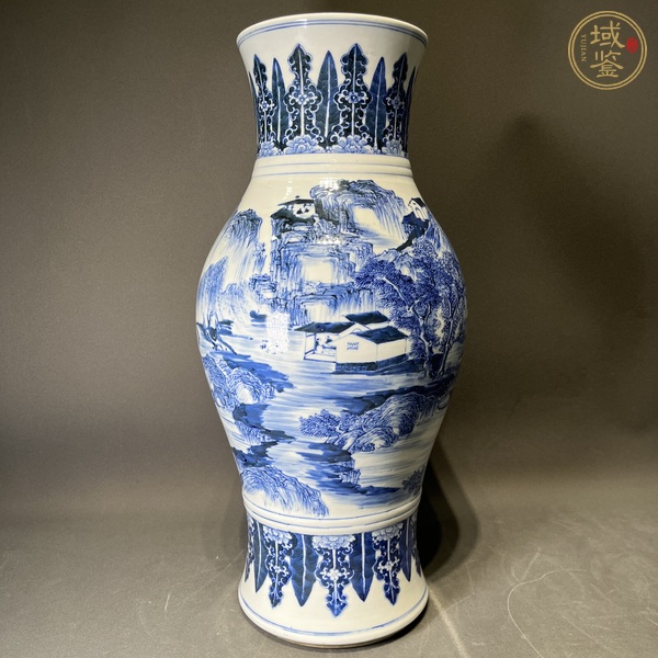 古玩陶瓷青花山水紋瓶真品鑒賞圖