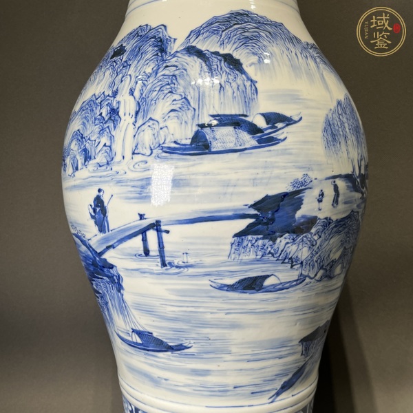 古玩陶瓷青花山水紋瓶真品鑒賞圖
