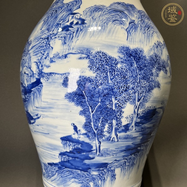 古玩陶瓷青花山水紋瓶真品鑒賞圖