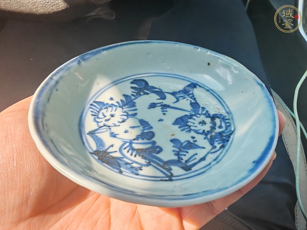 古玩陶瓷青花花卉紋盤真品鑒賞圖