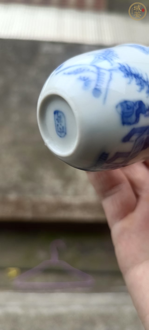 古玩陶瓷青花人物故事紋杯，模糊，偏老真品鑒賞圖