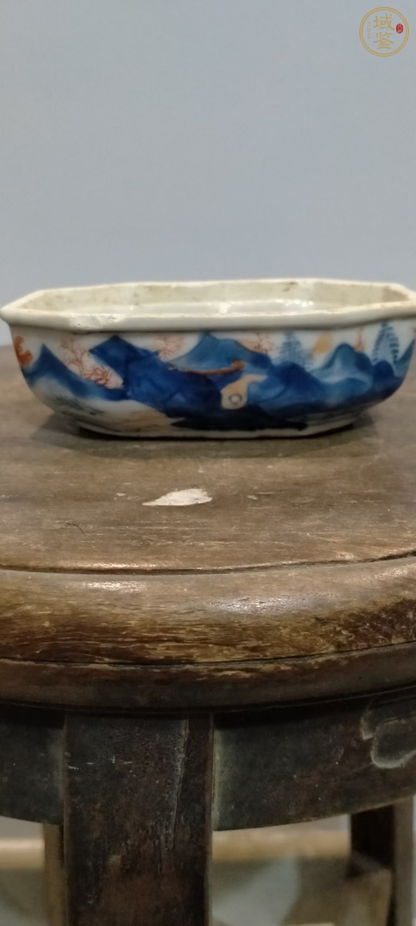 古玩陶瓷青花加彩調(diào)色盒真品鑒賞圖