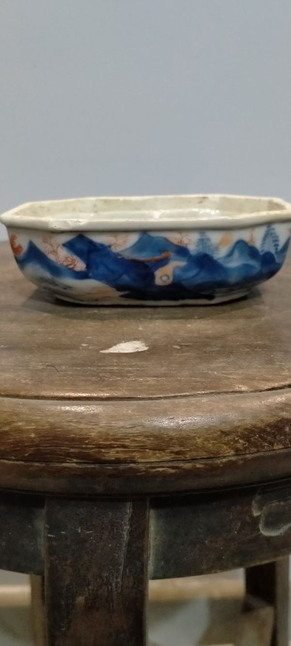 古玩陶瓷青花加彩調色盒拍賣，當前價格1280元