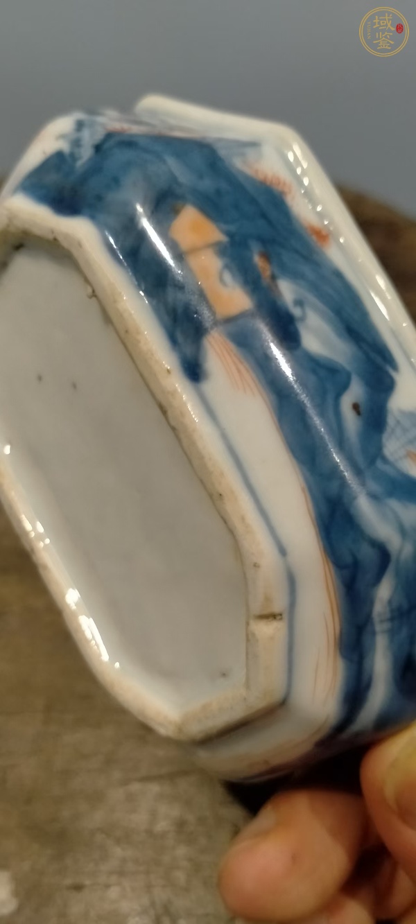 古玩陶瓷青花加彩調(diào)色盒真品鑒賞圖