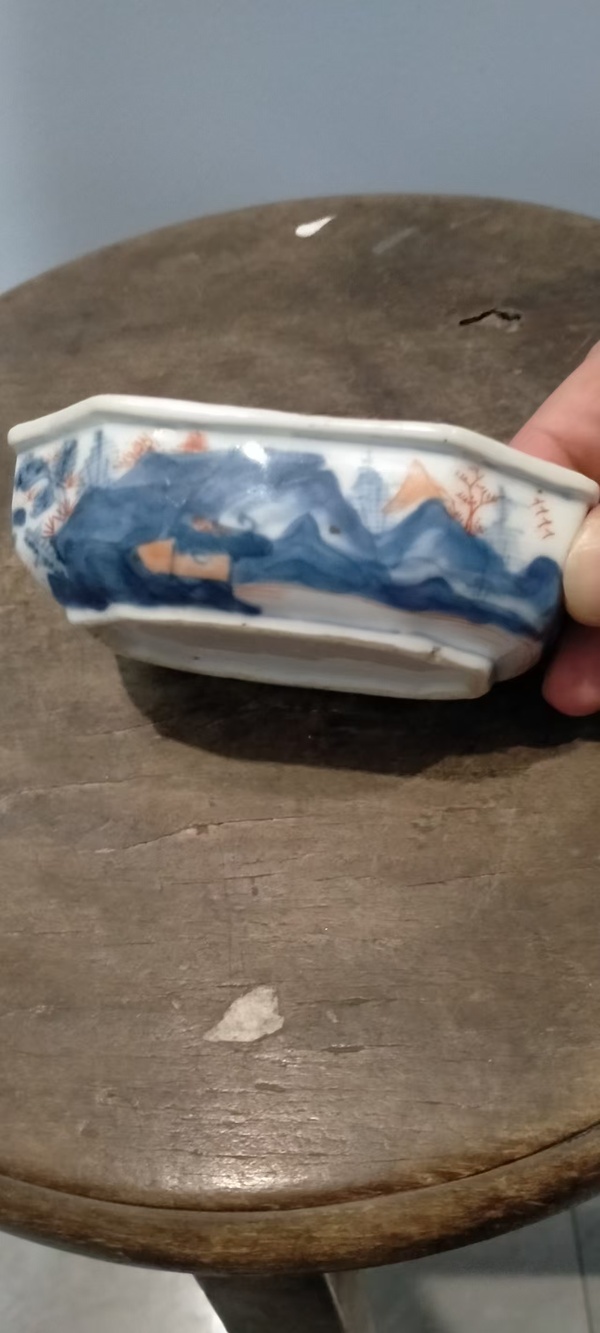 古玩陶瓷青花加彩調色盒拍賣，當前價格1280元