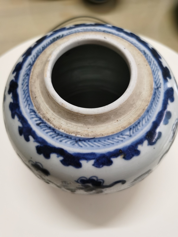 古玩陶瓷花間壽字紋青花罐拍賣，當(dāng)前價格5800元