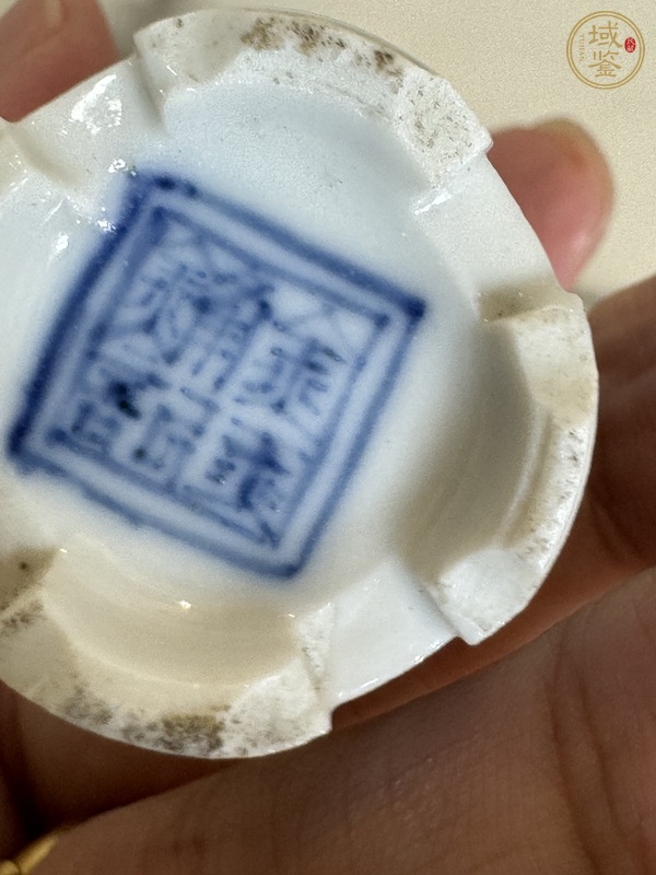 古玩陶瓷清光緒青花福祿壽三星紋小花插真品鑒賞圖