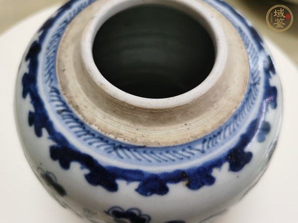 古玩陶瓷花間壽字紋青花罐真品鑒賞圖