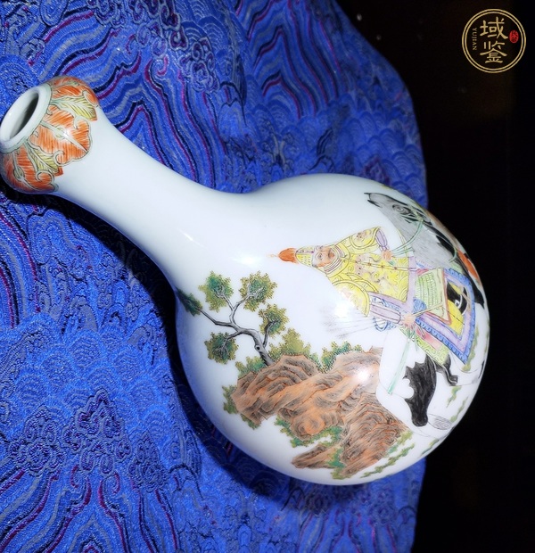 古玩陶瓷琺瑯彩人物故事蒜頭瓶真品鑒賞圖