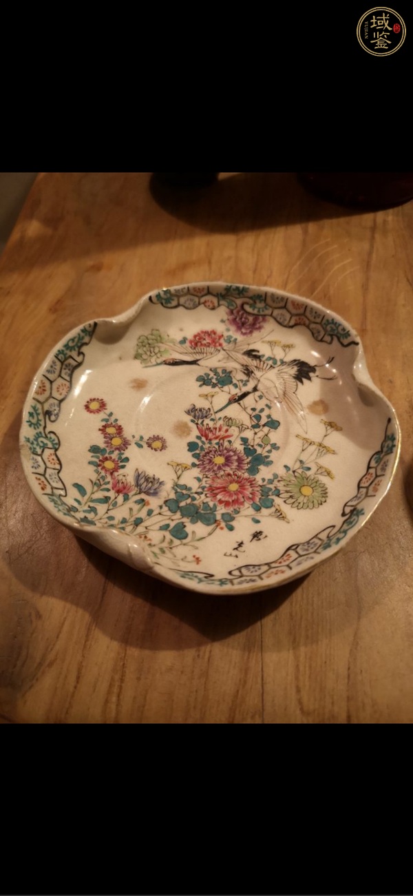 古玩陶瓷鶴紋杯盤真品鑒賞圖