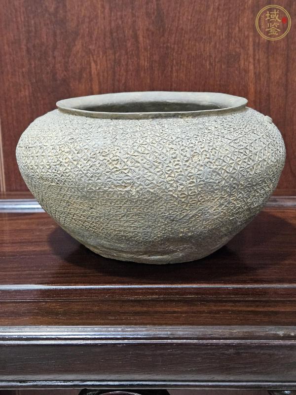 古玩陶瓷s鈕印紋硬陶罐真品鑒賞圖