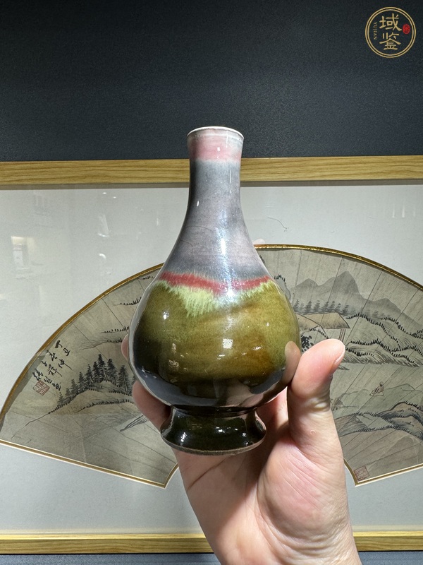 古玩陶瓷窯變釉錐把瓶真品鑒賞圖