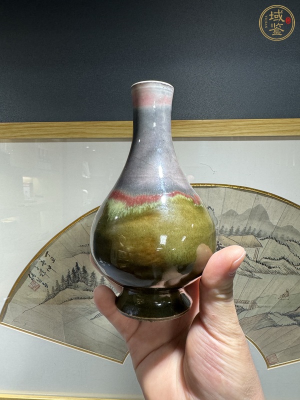 古玩陶瓷窯變釉錐把瓶真品鑒賞圖