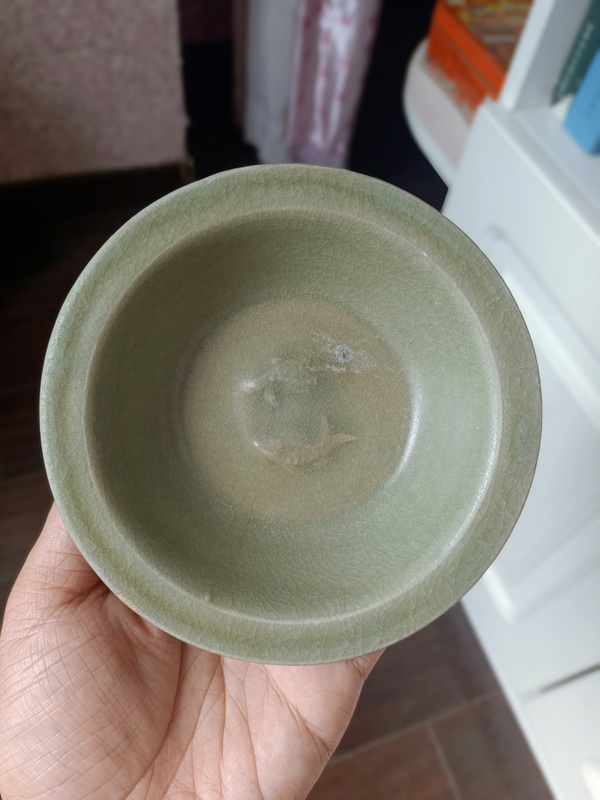 古玩轉(zhuǎn)賣【無托實(shí)拍】龍泉青瓷雙魚洗拍賣，當(dāng)前價(jià)格750元