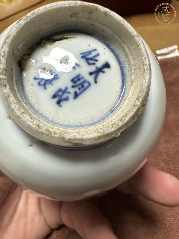 古玩陶瓷青花山水人物紋鈴鐺杯真品鑒賞圖