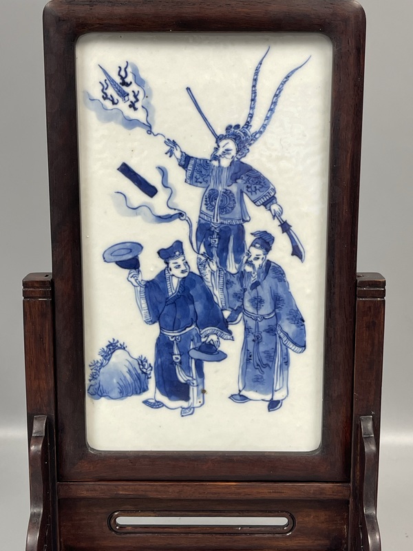 古玩陶瓷清道光青花人物故事紋瓷板拍賣，當(dāng)前價格9800元