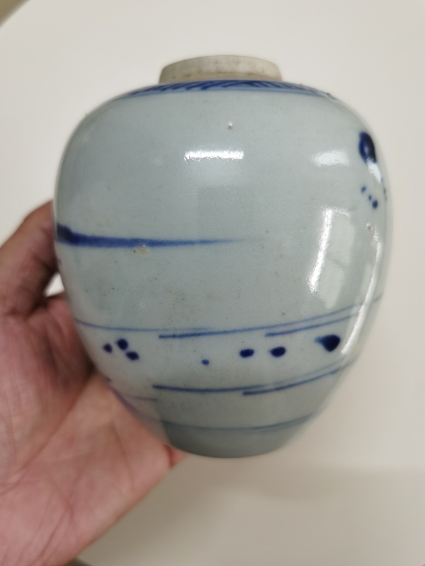 古玩陶瓷山水紋青花罐拍賣，當前價格1280元