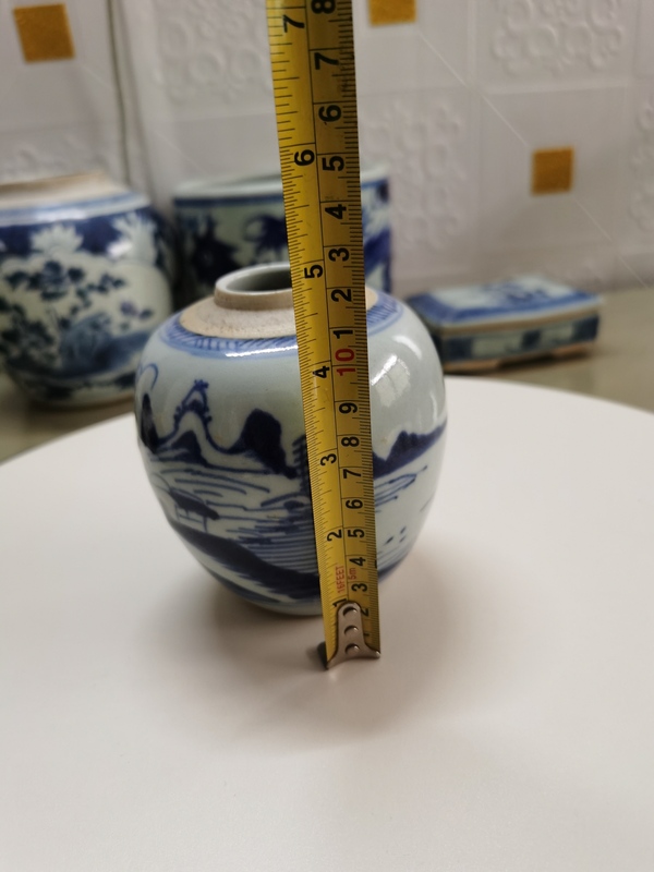 古玩陶瓷山水紋青花罐拍賣，當前價格1280元
