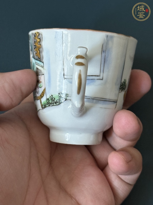 古玩陶瓷廣彩人物故事杯真品鑒賞圖