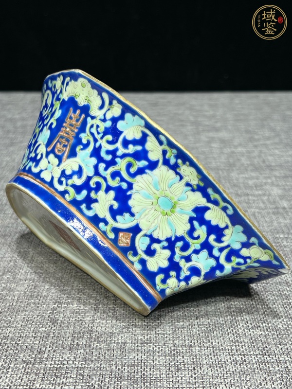 古玩陶瓷福壽紋粉彩角碗真品鑒賞圖
