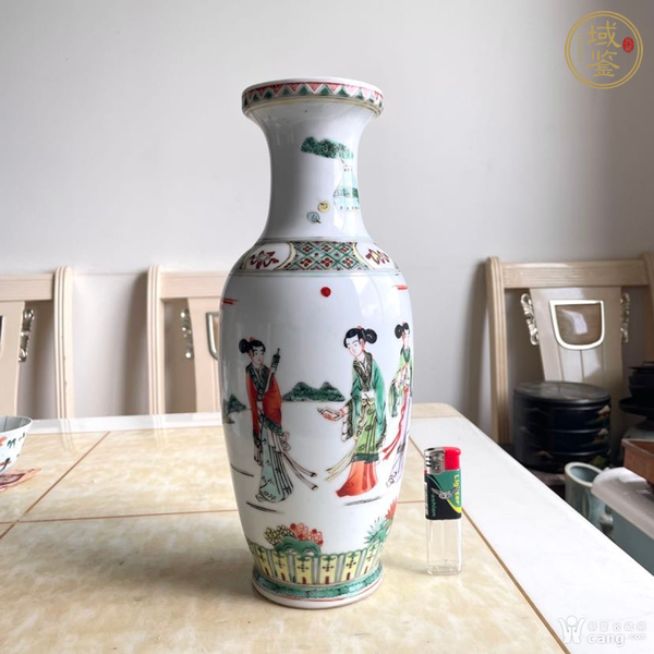 古玩陶瓷粉彩人物瓶真品鑒賞圖