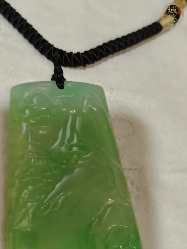 古玩玉器天然翡翠雕“山水牌”真品鑒賞圖