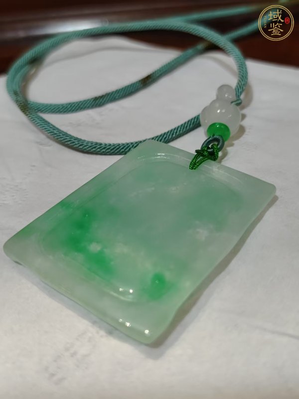 古玩玉器天然翡翠雕“山水牌”真品鑒賞圖