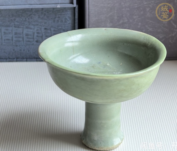 古玩陶瓷龍泉青瓷高足杯真品鑒賞圖