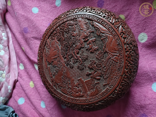 古玩雜項剔紅捧盒真品鑒賞圖