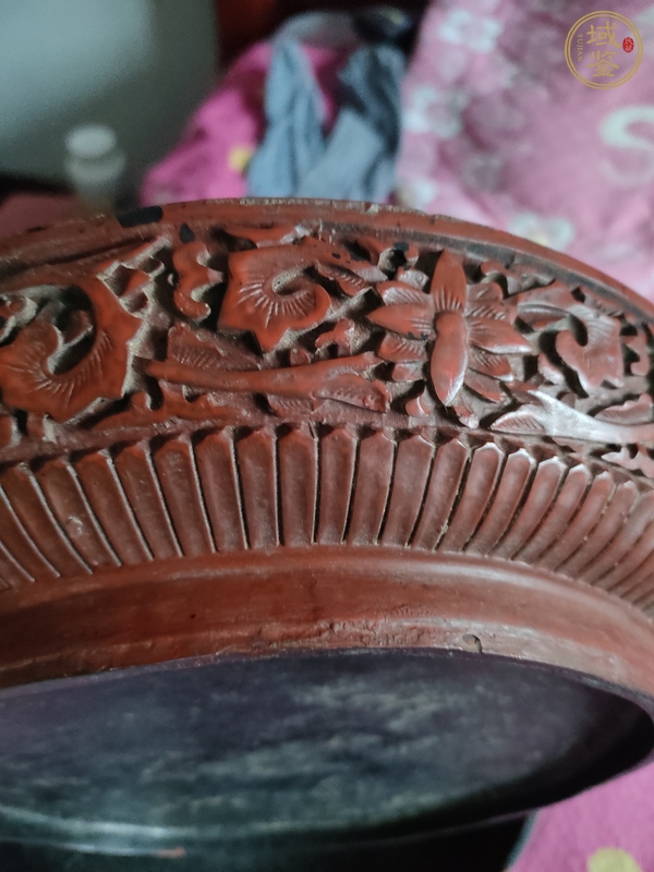 古玩雜項剔紅捧盒真品鑒賞圖
