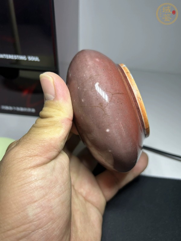 古玩陶瓷紅釉水盂真品鑒賞圖