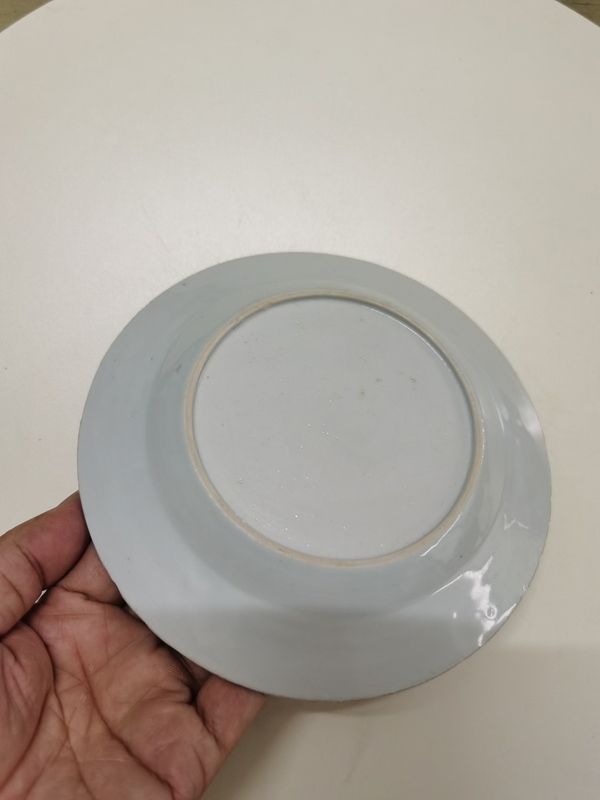 古玩陶瓷樓臺亭閣山水紋青花盤拍賣，當(dāng)前價格1200元