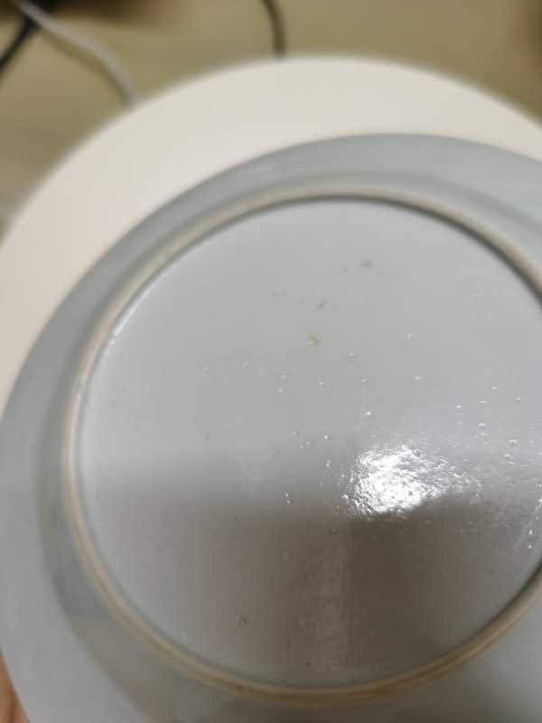 古玩陶瓷樓臺亭閣山水紋青花盤拍賣，當(dāng)前價格1200元